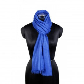 Blue Woolen Scarf - KashmirBox.com