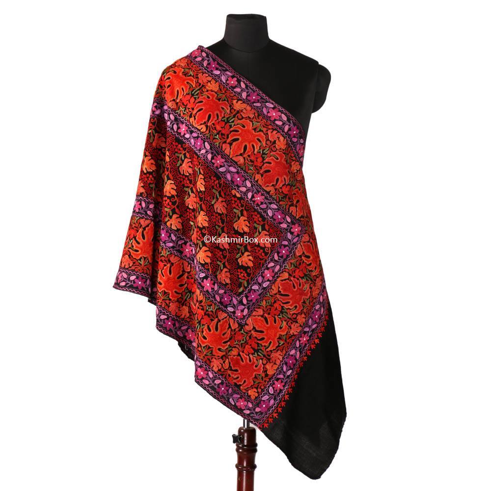 Chinar Embroidered  Stole - KashmirBox.com