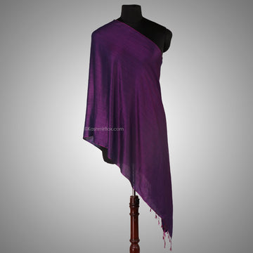 Deep Purple Katan Silk Stole - KashmirBox.com