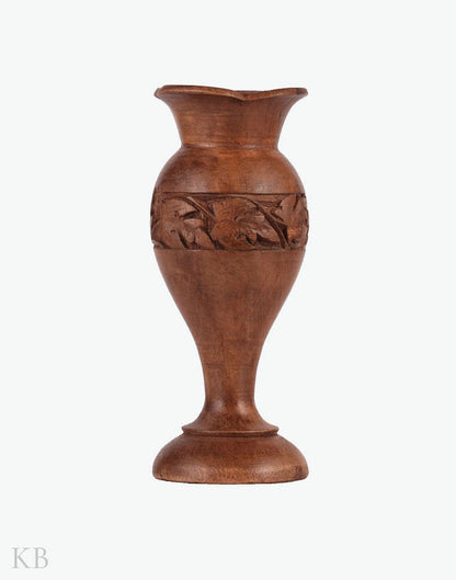 Walnut Wood Chinar Flower Vase - Kashmir Box