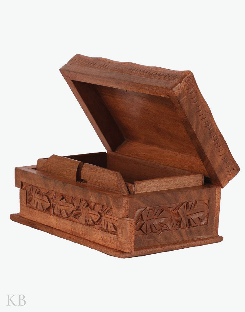 Buy online Walnut Wood Rose Storage Box at cheapest price in India at  Kashmirbox –