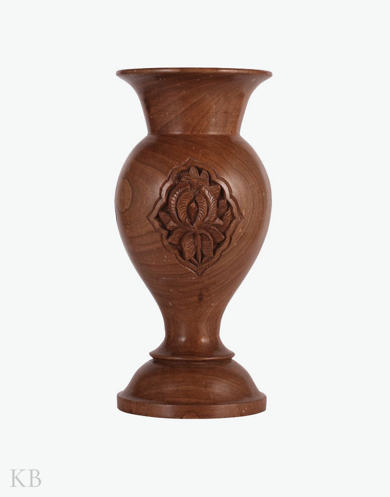 Walnut Wood Flower Vase - Kashmir Box
