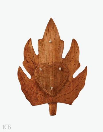 Walnut Wood Large Chinar Key Hanger - Kashmir Box