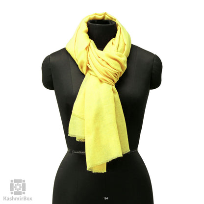 Lemon Yellow Woolen Stole - KashmirBox.com