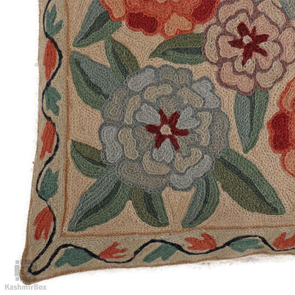 Floral Bouquet Handmade Cushion Cover (Set of 3) - KashmirBox.com