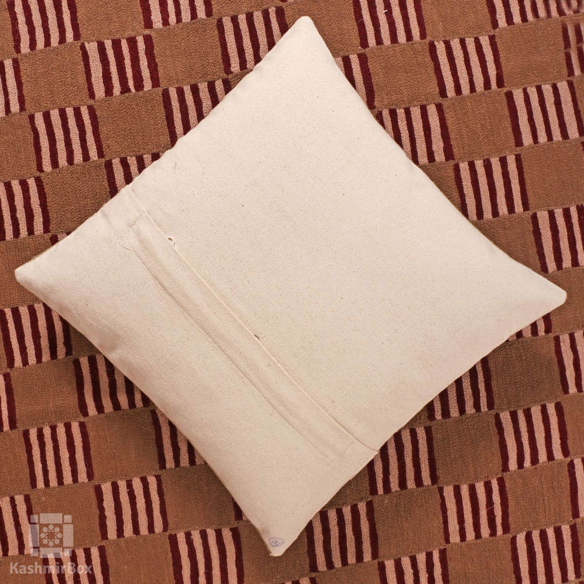 White Anchor Crewel Cushion Cover (Set of 3) - KashmirBox.com