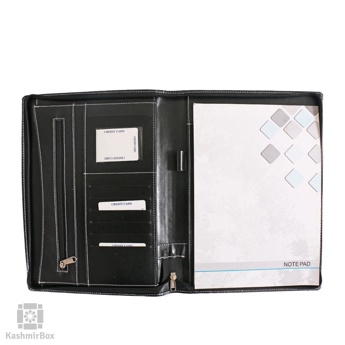 Black Maroon Handmade Crewel Folder - KashmirBox.com