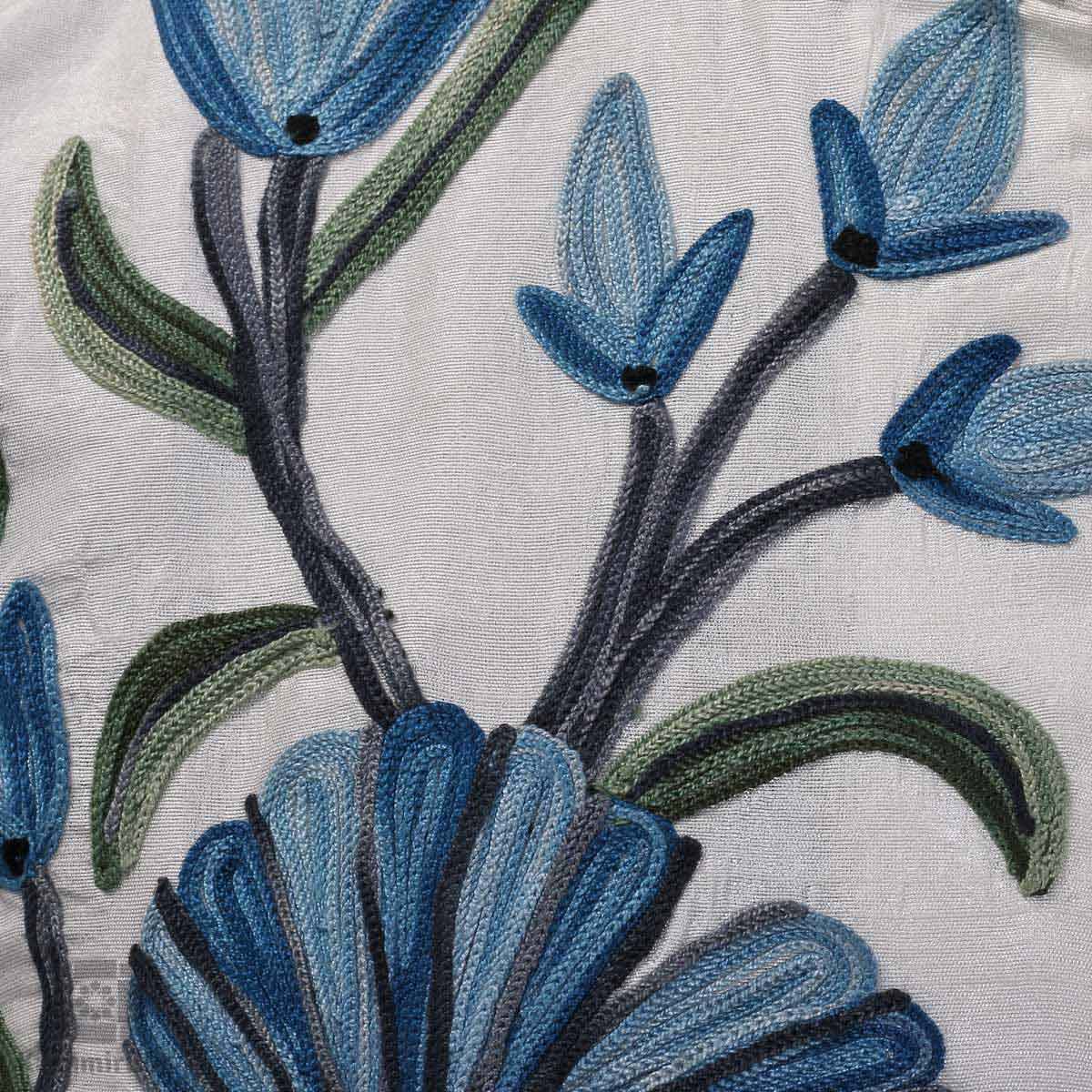 Pearl White Budding Tulip Silk Jacket - KashmirBox.com