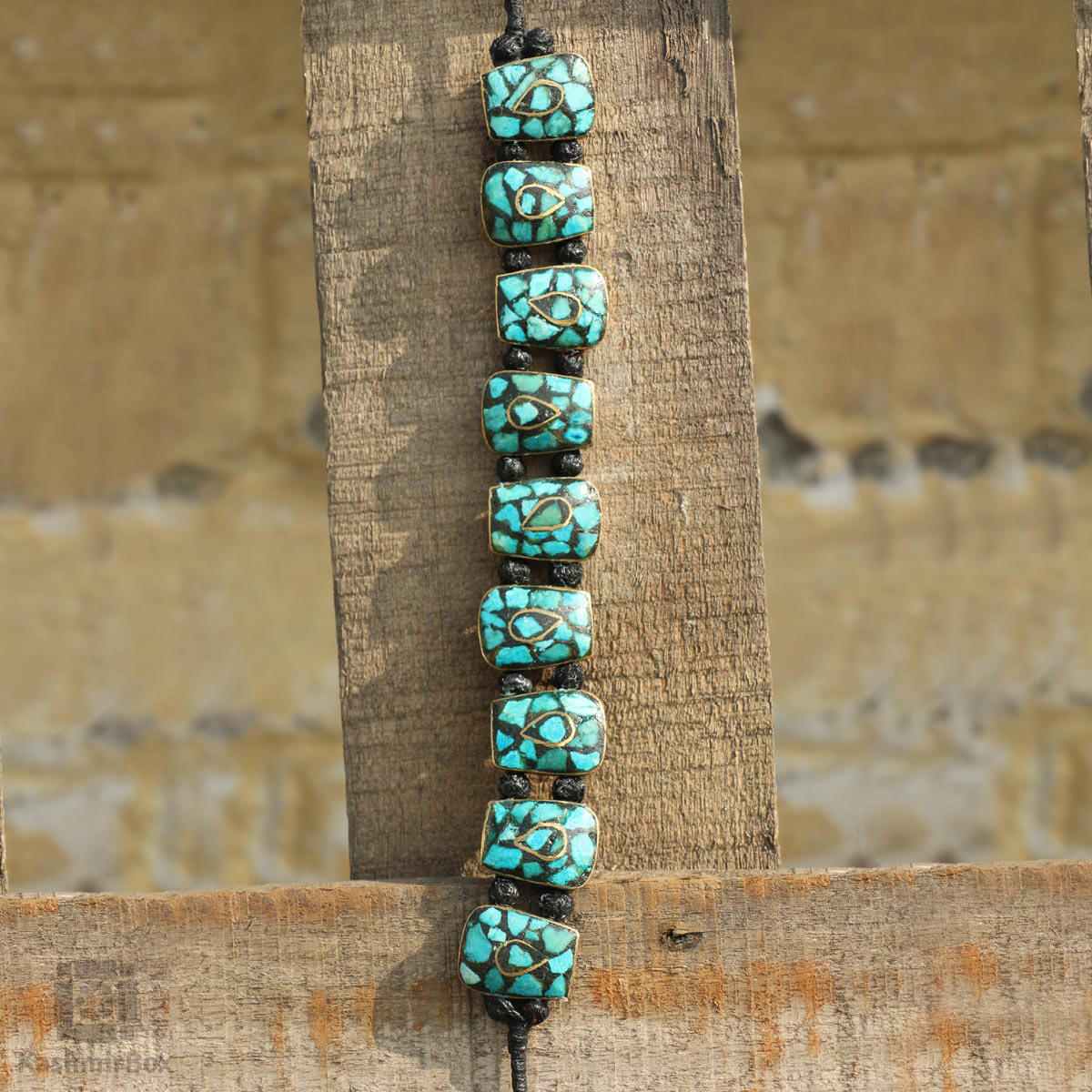 Squared Handmade Turquoise Bracelet - KashmirBox.com