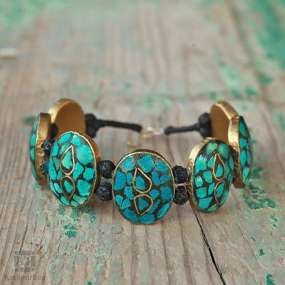 Ferozi Blue Handmade Kashmiri Bracelet - KashmirBox.com