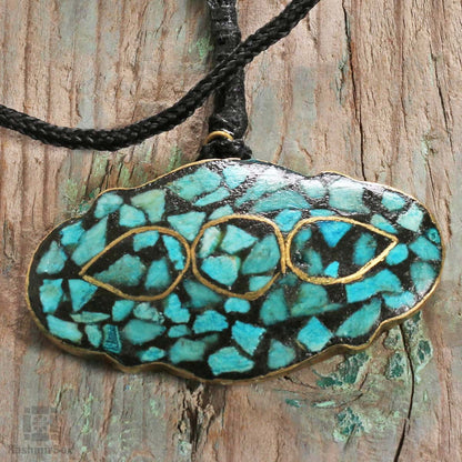 Abstract Ferozi Handmade Necklace - KashmirBox.com