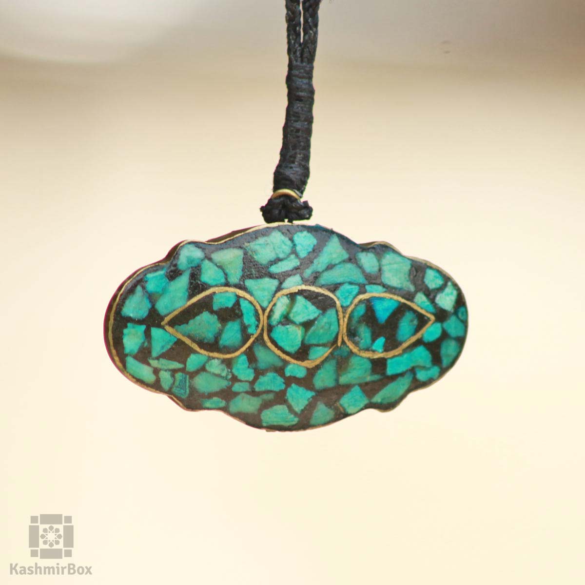 Abstract Ferozi Handmade Necklace - KashmirBox.com