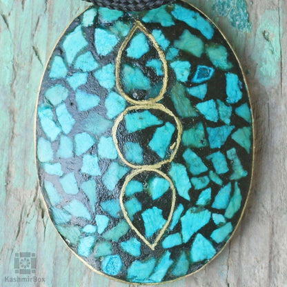 Rounded Ferozi Handmade Necklace - KashmirBox.com