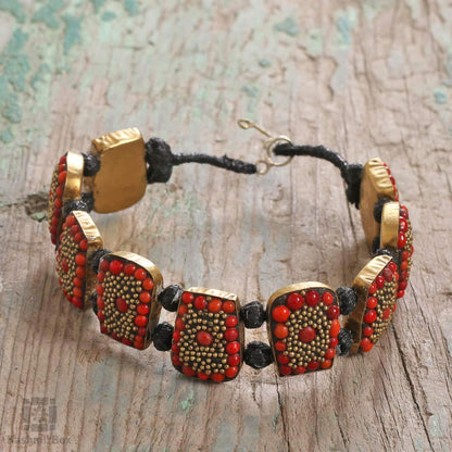 Red Bead Handmade Necklace Set - Kashmir Box