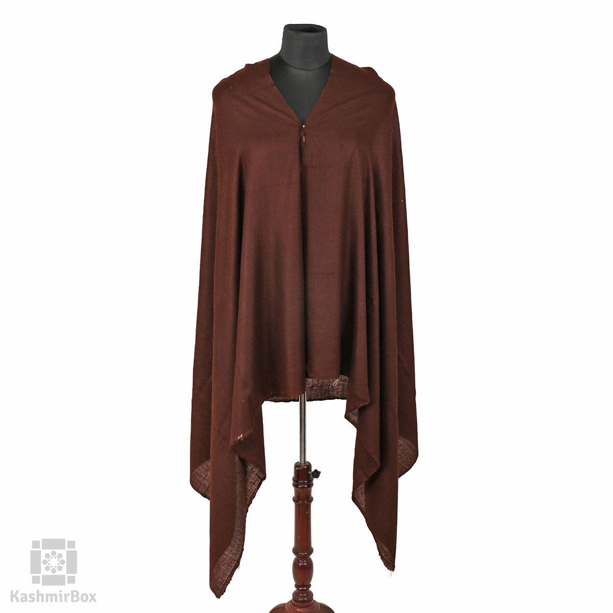Hickory Brown Solid Styled Cashmere Pashmina Shawl - Kashmir Box
