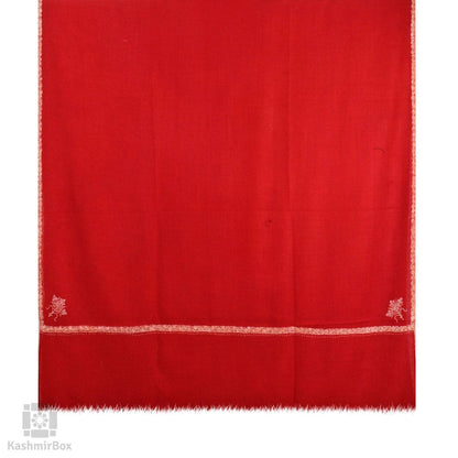Ruby Red Sozni Kari Doredar Woolen Shawl - Kashmir Box