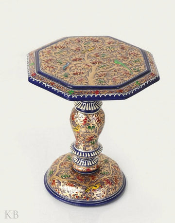 Octagonal Paper Mache Miniature Table - Kashmir Box