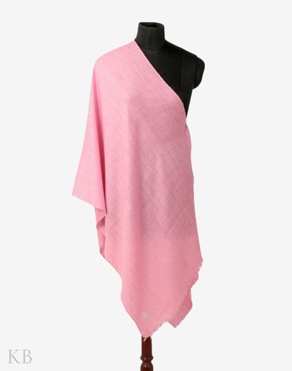 GI Certified Flamingo Pink Solid Cashmere Pashmina Stole - Kashmir Box