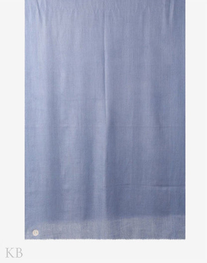GI Certified Stone Blue Solid Cashmere Pashmina Stole - Kashmir Box