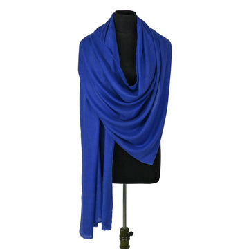 Lapis Blue Wool Shawl - Kashmir Box