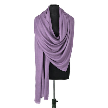 Mauve Purple Solid Woolen Shawl - Kashmir Box