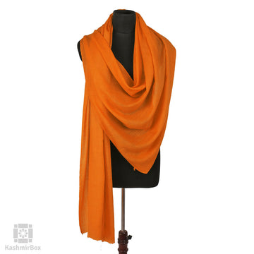 Tiger Orange Basic Woolen Shawl - Kashmir Box