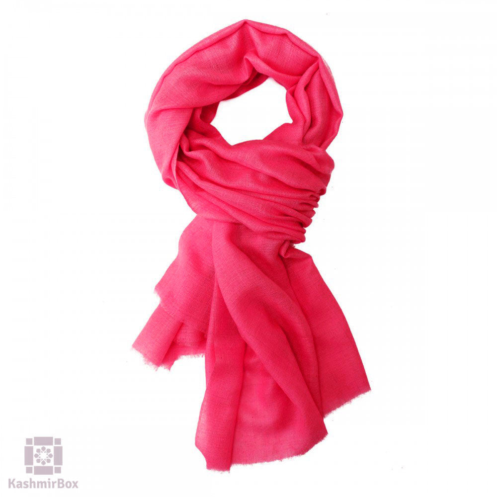Pink Squared Woolen Scarf - Kashmir Box