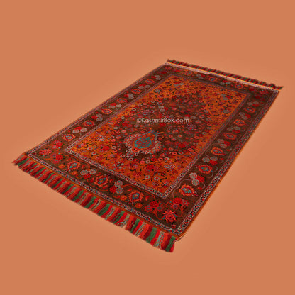 Mixed Gulabdar Silk Carpet - KashmirBox.com