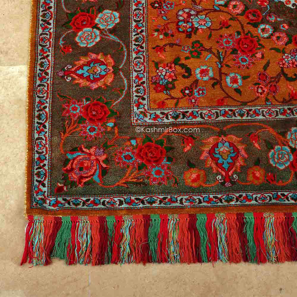 Mixed Gulabdar Silk Carpet - KashmirBox.com