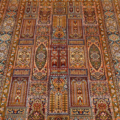 Black Gumm Silk carpet - KashmirBox.com