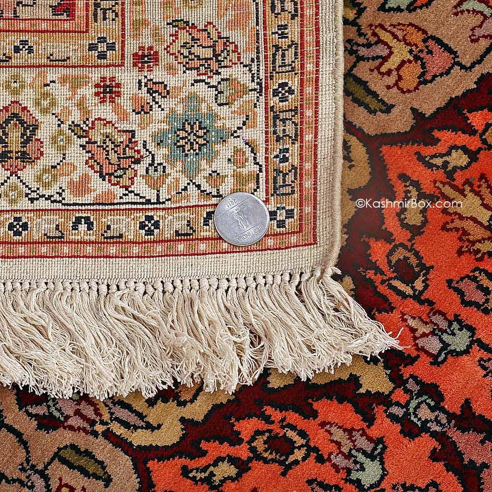 Fawn Abassi Silk Carpet - KashmirBox.com