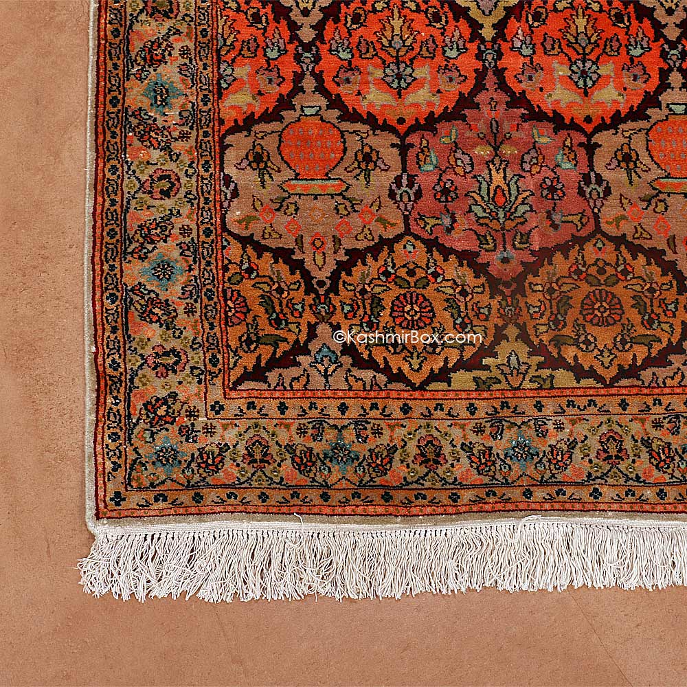 Fawn Abassi Silk Carpet - KashmirBox.com