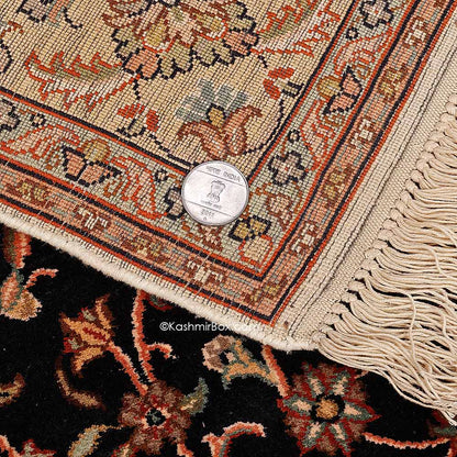 Blue Kashan Silk Carpet - KashmirBox.com