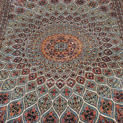 Pastel Teal Khatam Band Carpet - KashmirBox.com