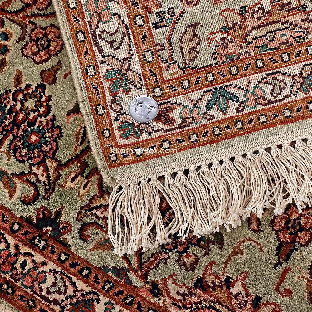 Green Silk  Carpet - KashmirBox.com