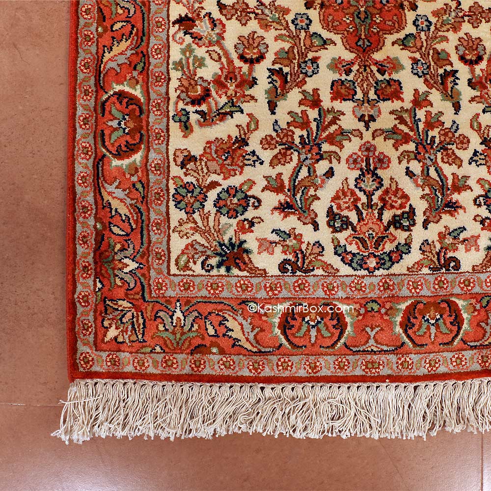 White All Over Carpet - KashmirBox.com