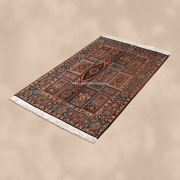 Black Gumm Silk Carpet - KashmirBox.com