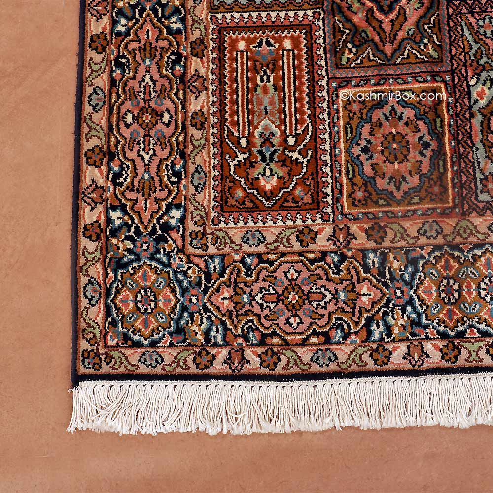 Black Gumm Silk Carpet - KashmirBox.com