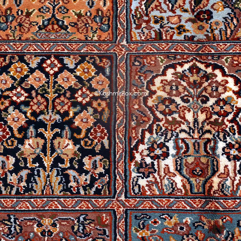 White Royal Taj Silk Carpet - KashmirBox.com