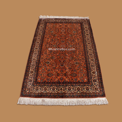 Brown All Over Silk Carpet - KashmirBox.com