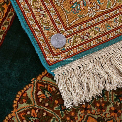 Blue Oppan Silk Carpet - KashmirBox.com