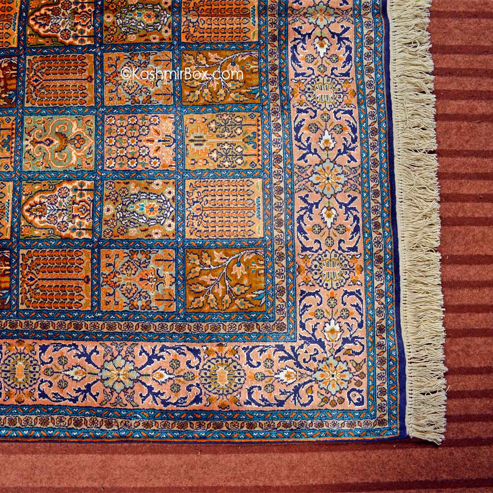 Blue JKD Silk Carpet - KashmirBox.com