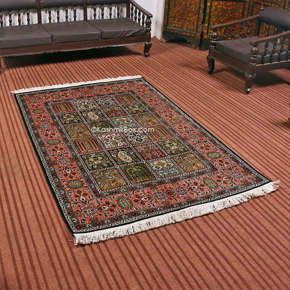 Black Dabdar STP Carpet - KashmirBox.com
