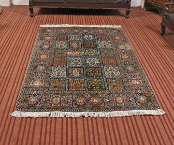 Brown Staple Dabdar Carpet - KashmirBox.com