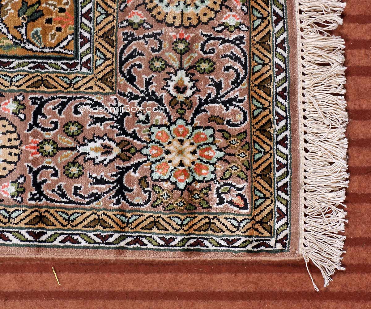 Brown Staple Dabdar Carpet - KashmirBox.com