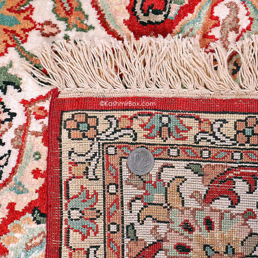 Red Kashan Staple Carpet - KashmirBox.com
