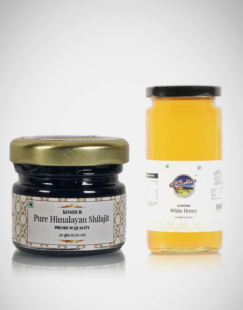 Koshur Kashmiri White Honey and Shilajit Combo - Kashmir Box