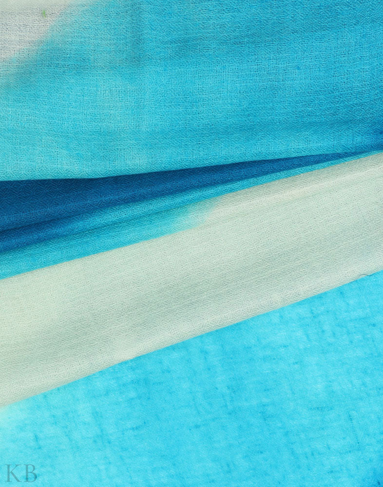 Turquoise Dip Dye Cashmere Pashmina Scarf - Kashmir Box