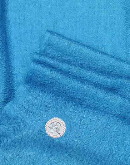 GI Certified Blue Solid Cashmere Pashmina Stole - Kashmir Box