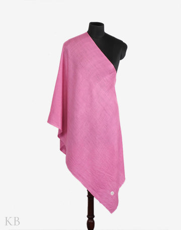 GI Certified Pink Solid Cashmere Pashmina Stole - Kashmir Box